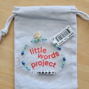 Charming Beaded Bracelet with 'Happy' Charm